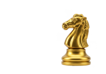 Isolated Gold Knight Chess Piece Transparent Background Art Design