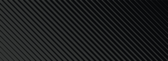 Fototapeta premium Black oblique straight line background. Elegant dark linear abstract wallpaper. Luxury striped gradient texture. Grey diagonal lines backdrop for flyer, banner, poster, presentation, cover.