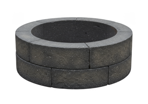 Isolated Gray Circle Ring Stone Geometric Shape Building PNG