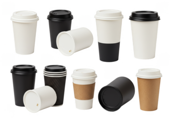 Takeaway Coffee Cups Paper Container Hot Drink Transparent Background