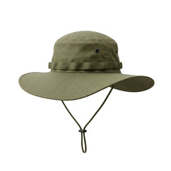 Isolated Green Boonie Hat Fashionable Military Sun Protection Accessory