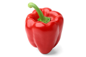 Red bell peppers bright, shiny  close-up. isolated on white background.