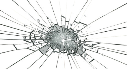Obraz premium Transparent Background Broken Glass Crack Shatter Damage Abstract Design