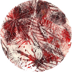 imprints of real leaves on paper, creative abstract grunge background