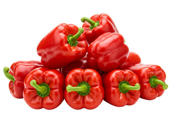 Isolated Heap of Vibrant Red Bell Peppers Food Ingredient