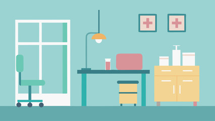 Vector illustration of a modern kitchen furniture set for home interior design