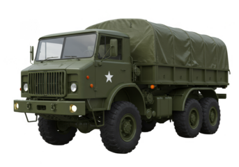 Isolated Military Truck Vehicle Transportation Army Cargo Machine