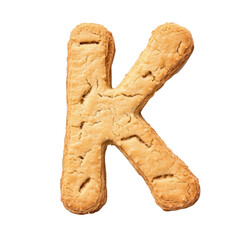 cookies text effect alphabet K isolated on white background