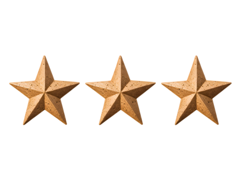 Three Bronze Stars Rating Review Feedback Award Achievement isolated on transparent background