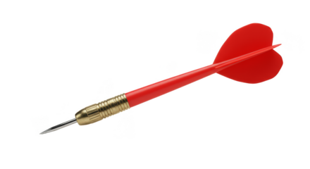 Isolated Red Dart Arrow Sharp Needle Point Aimed Game Sport