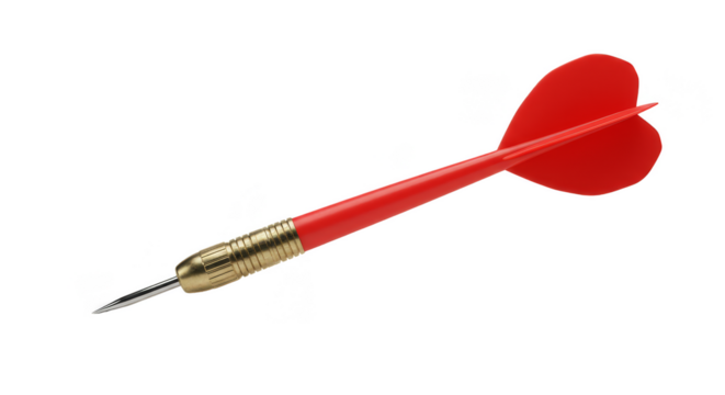 Isolated Red Dart Arrow Sharp Needle Point Aimed Game Sport