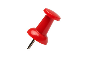 Isolated Red Thumbtack Detailed Office Pin on Transparent Background