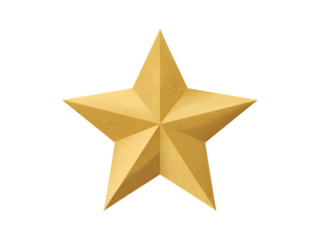 Golden Star Perfect for Festive Designs  Decoration isolated on transparent background