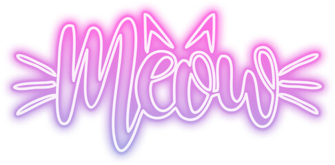 Neon Meow Lettering Sign