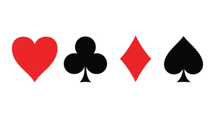 Iconic Symbols of Playing Cards Hearts Clubs Diamonds Spades Representing a Game of Chance