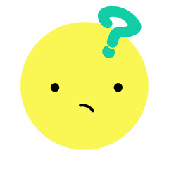 感情表現顔アイコン　はてな　疑問　ベクターイラスト