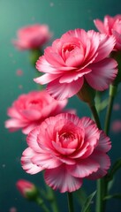 Vibrant Red Carnations Close-up Spa Image, Tranquil Floral Background Perfect for Relaxation and Wellness Concepts