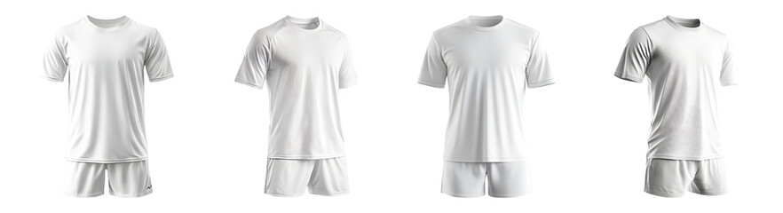 Plain White Sportswear Set for Men and Women Athletic Apparel, PNG bundle collection, Isolated on Transparent Background
