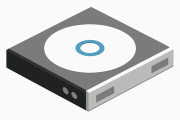 a cd dvd drive on white background