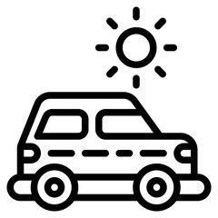 transport car adventure sunny outline icon and illustration