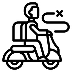 touring motorbike wrong direction adventure outline icon and illustration