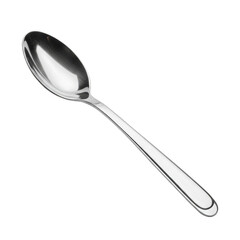 Isolated Silver Spoon Utensil Shiny Metal Kitchenware Transparent Background