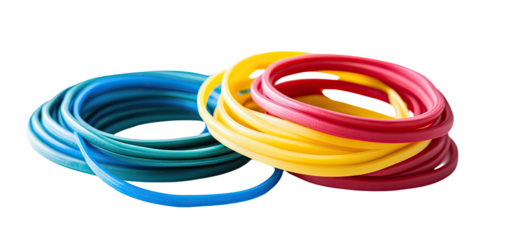 Colorful coiled wires or tubes