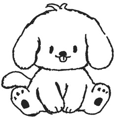 Obraz premium 귀여운 강아지 캐릭터 손그림 드로잉 스티커