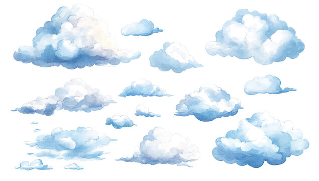 Collection of various cartoon clouds