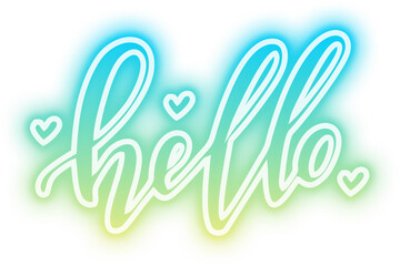 Neon Hello Lettering Sign