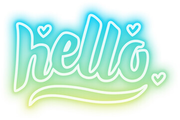Neon Hello Lettering Sign