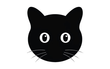 Black cat face graphic illustration