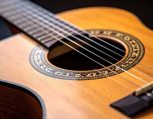 Close-up of acoustic guitar