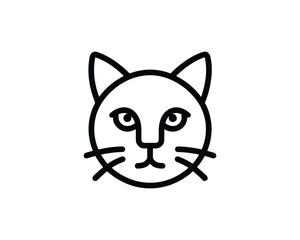 Obraz premium Minimalist feline face vector illustration for pet lovers
