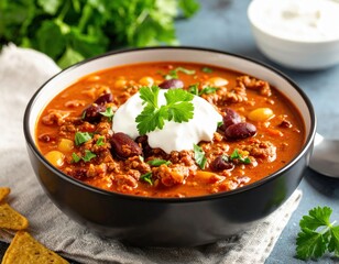 Hearty Beef Chili In A Bowl
