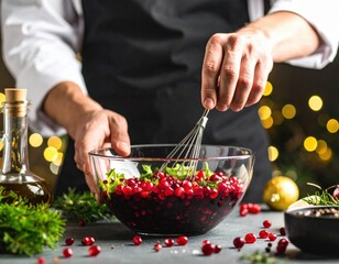Chef Preparing Cranberry Sauce