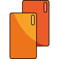 Flat Soccer Red Yellow Cards