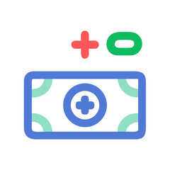 Obraz premium Money growth icon showing cash with plus symbols