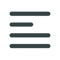 Obraz premium Alignment icon with horizontal bars on a White Background