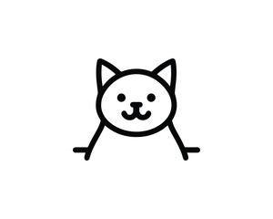 Obraz premium Minimalist cat illustration simple feline design