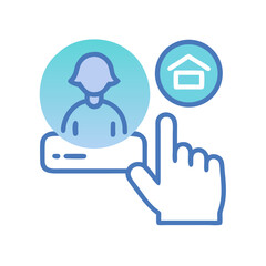 Obraz premium Profile selection with home icon and click gesture concept