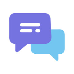 Two speech bubbles icon representing communication and dialogue concept