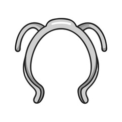 Stylized silver metal frame on a White Background