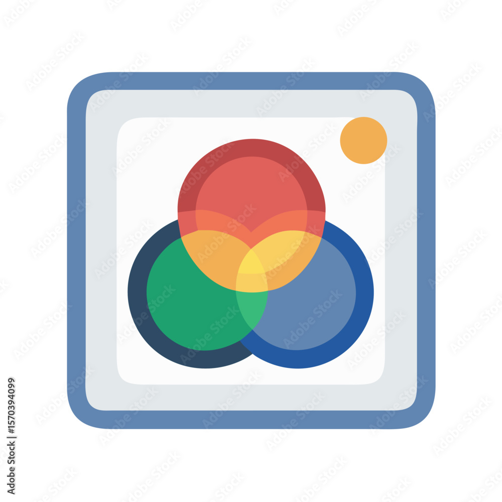 Poster overlapping circles showing color mixing on an abstract background