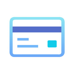 Fototapeta premium Modern credit card icon with blue gradient on White