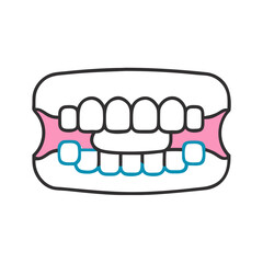 Isolated denture illustration highlighting the need for dental care