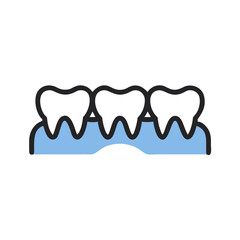 Simplified teeth illustration for dental care concept on White