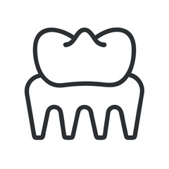 Stylized tooth icon illustration for dental health concept