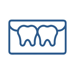 Dental X-Ray Icon with Outline, Modern and Minimalistic