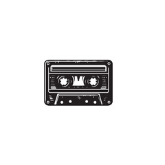 Retro Cassette Tape Silhouette – Nostalgia, Analog Vibes & Vintage Audio Charm